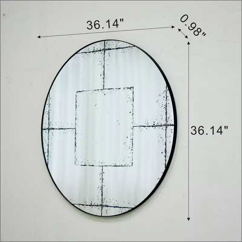 Vintage Industrial Wall Mirror with High-Definition Glass, 36"x36"