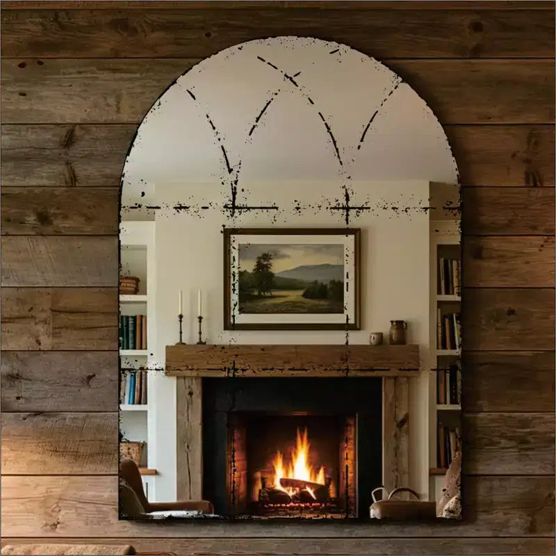 Vintage Industrial Wall Mirror with High-Definition Glass, 36"x36"