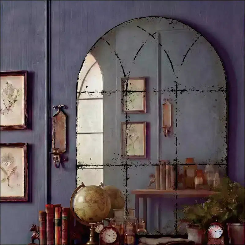 Vintage Industrial Wall Mirror with High-Definition Glass, 36"x36"
