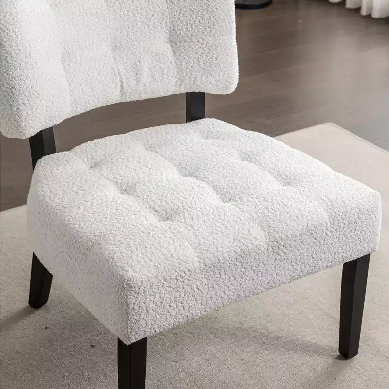 Modern Oversized Accent Chair with Tufted Back, Blended Leather, Wood Legs, for Living Room & Bedroom