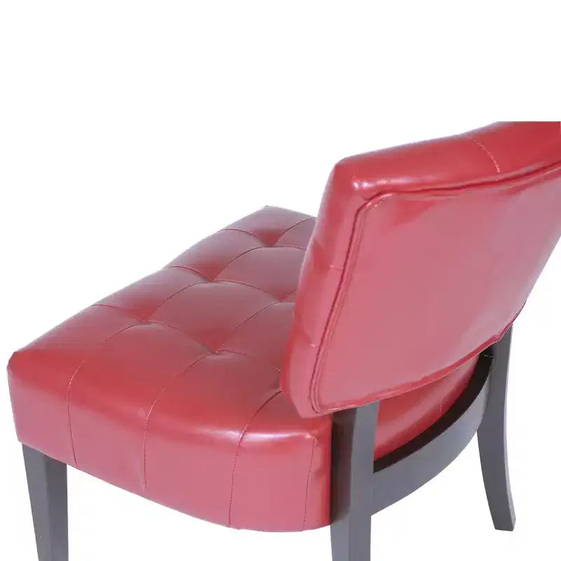 Modern Oversized Accent Chair with Tufted Back, Blended Leather, Wood Legs, for Living Room & Bedroom