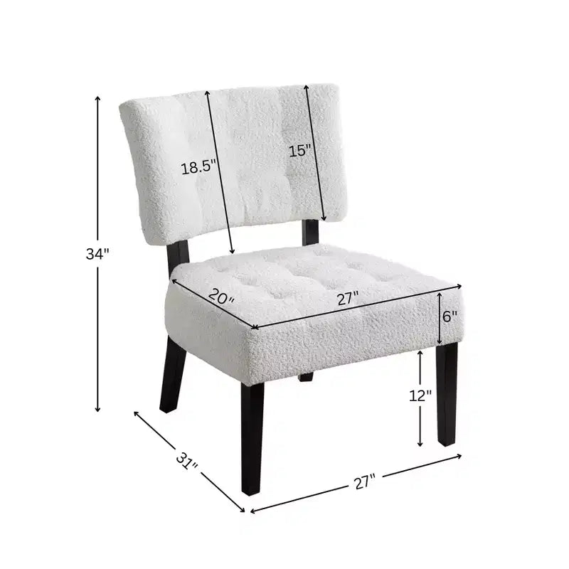 Modern Oversized Accent Chair with Tufted Back, Blended Leather, Wood Legs, for Living Room & Bedroom