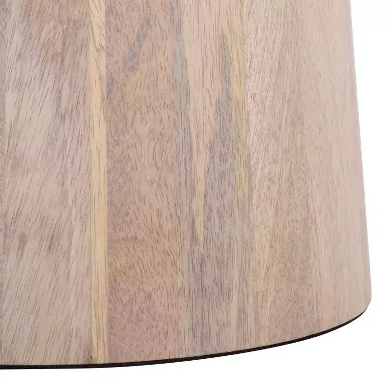 Round Accent Table, White Washed Mango Wood, Serving Tray Top, 18"