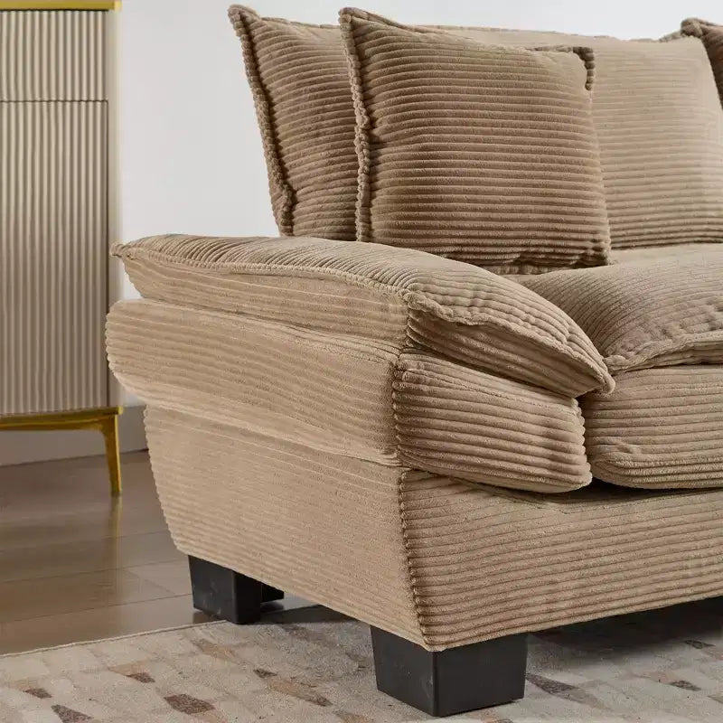 84" Corduroy Couch Loveseat Sofa with 2 Pillows for Living Room, Small Space, Office, Apartment