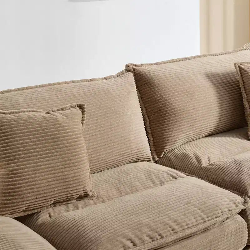 84" Corduroy Couch Loveseat Sofa with 2 Pillows for Living Room, Small Space, Office, Apartment