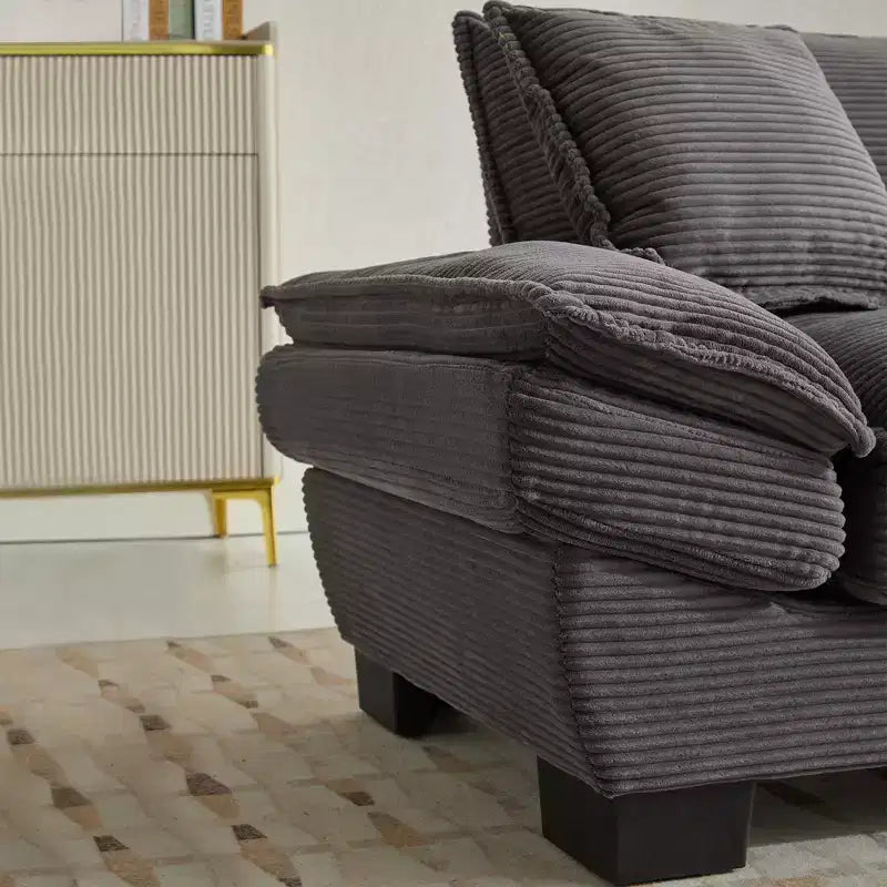 84" Corduroy Couch Loveseat Sofa with 2 Pillows for Living Room, Small Space, Office, Apartment