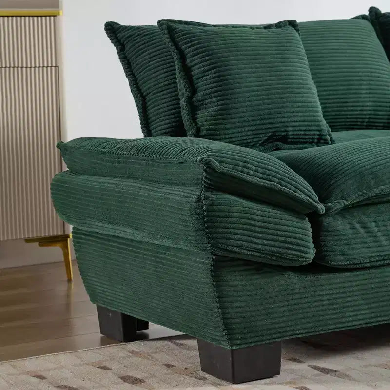 84" Corduroy Couch Loveseat Sofa with 2 Pillows for Living Room, Small Space, Office, Apartment