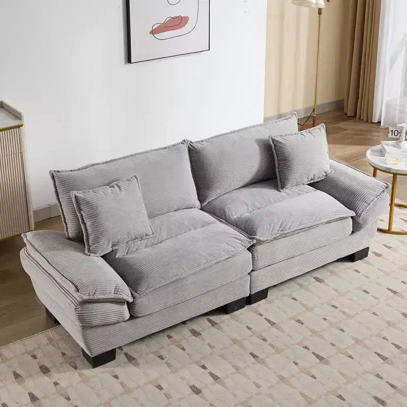 84" Corduroy Couch Loveseat Sofa with 2 Pillows for Living Room, Small Space, Office, Apartment