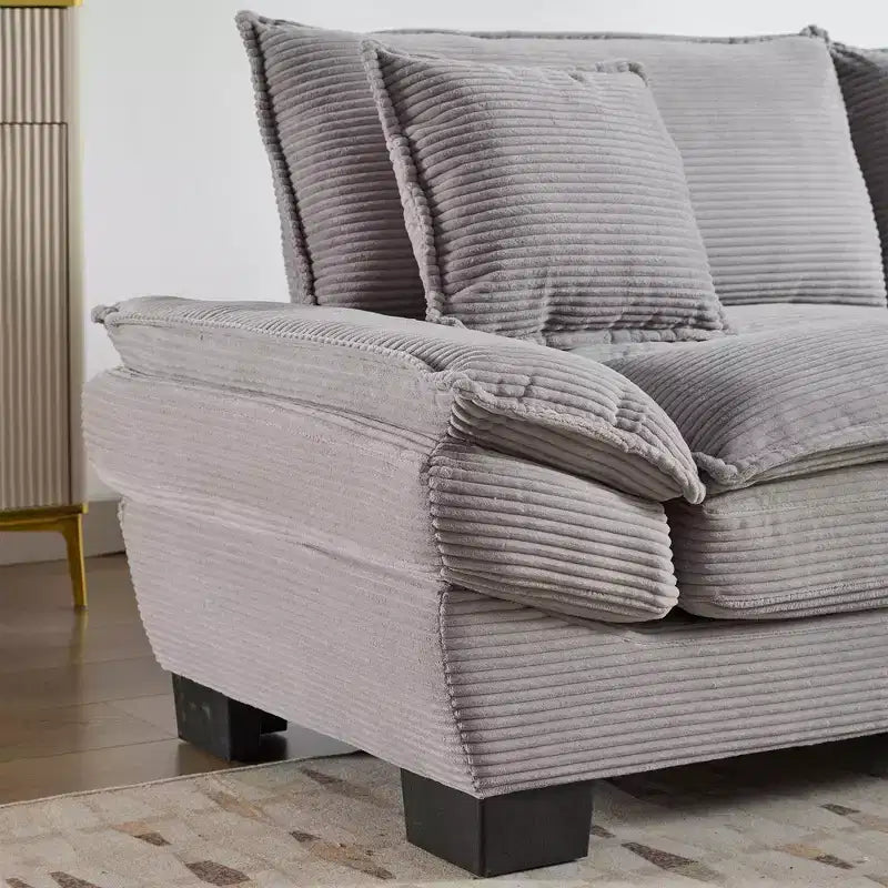 84" Corduroy Couch Loveseat Sofa with 2 Pillows for Living Room, Small Space, Office, Apartment