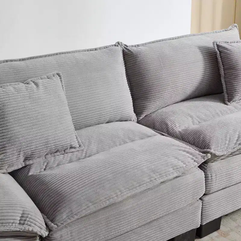 84" Corduroy Couch Loveseat Sofa with 2 Pillows for Living Room, Small Space, Office, Apartment