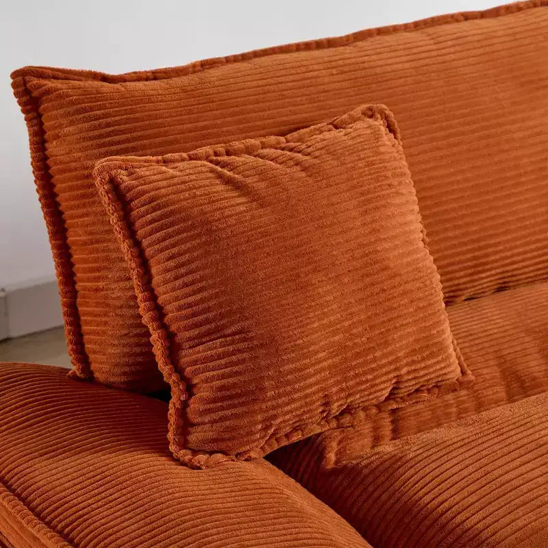 84" Corduroy Couch Loveseat Sofa with 2 Pillows for Living Room, Small Space, Office, Apartment