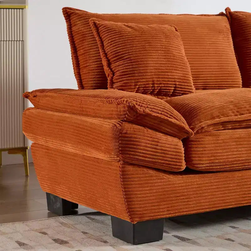 84" Corduroy Couch Loveseat Sofa with 2 Pillows for Living Room, Small Space, Office, Apartment