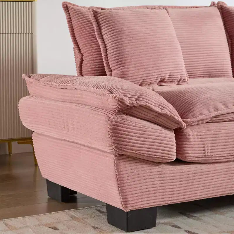 84" Corduroy Couch Loveseat Sofa with 2 Pillows for Living Room, Small Space, Office, Apartment