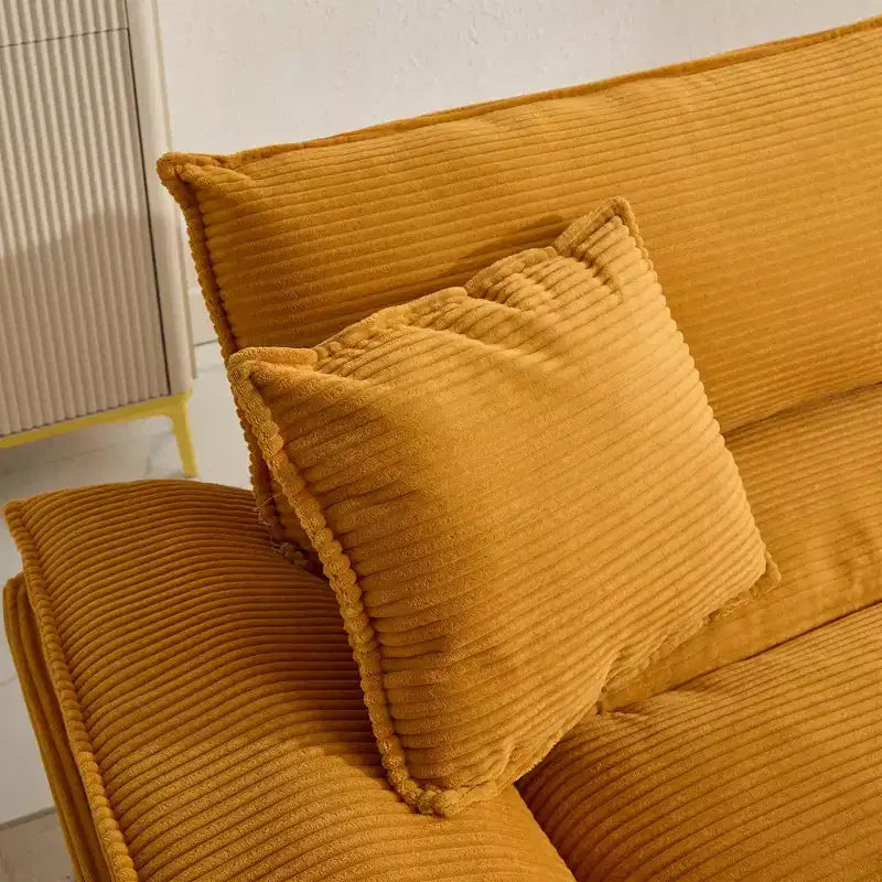 84" Corduroy Couch Loveseat Sofa with 2 Pillows for Living Room, Small Space, Office, Apartment
