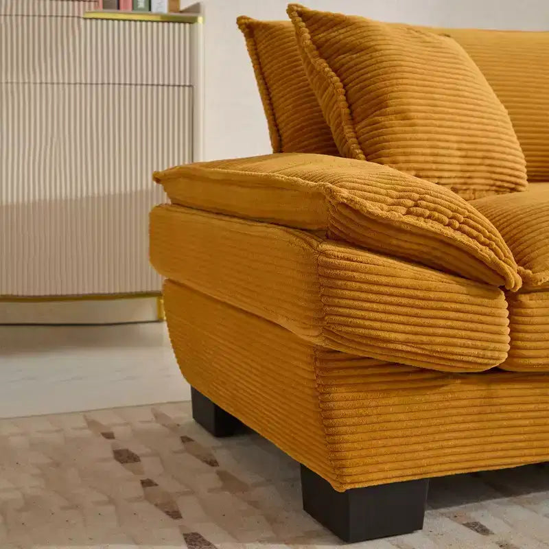 84" Corduroy Couch Loveseat Sofa with 2 Pillows for Living Room, Small Space, Office, Apartment