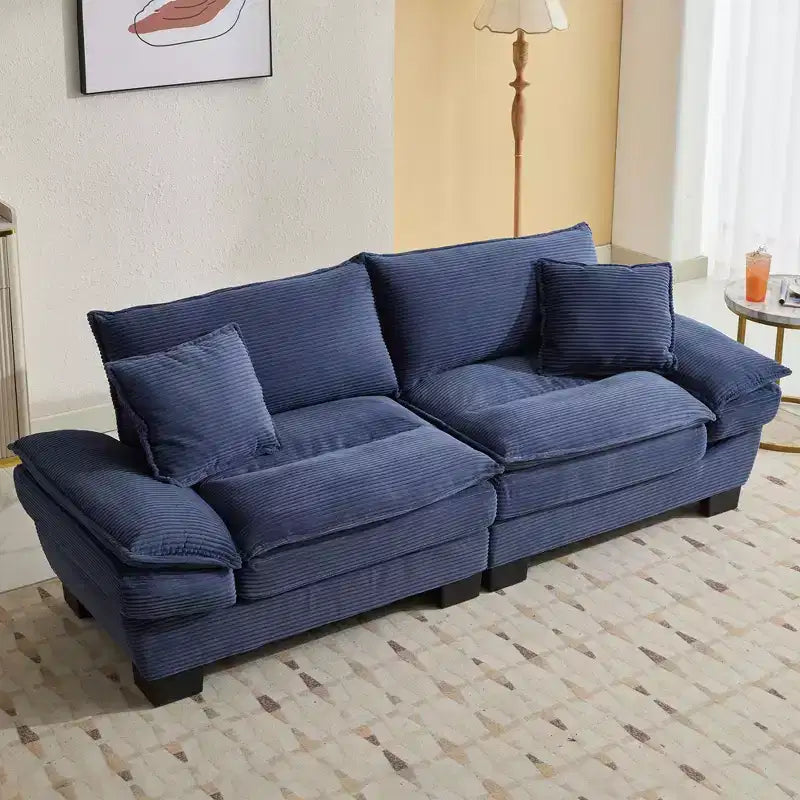 84" Corduroy Couch Loveseat Sofa with 2 Pillows for Living Room, Small Space, Office, Apartment