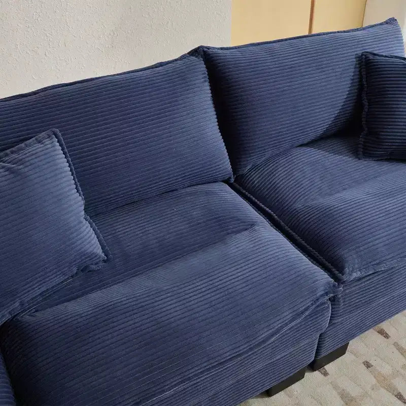 84" Corduroy Couch Loveseat Sofa with 2 Pillows for Living Room, Small Space, Office, Apartment