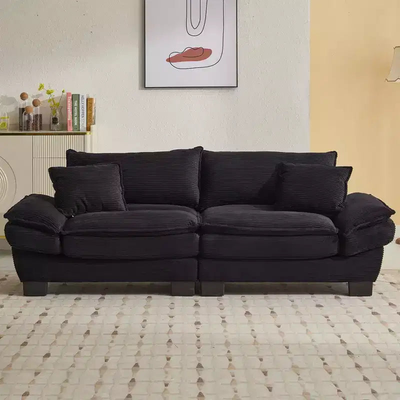 84" Corduroy Couch Loveseat Sofa with 2 Pillows for Living Room, Small Space, Office, Apartment
