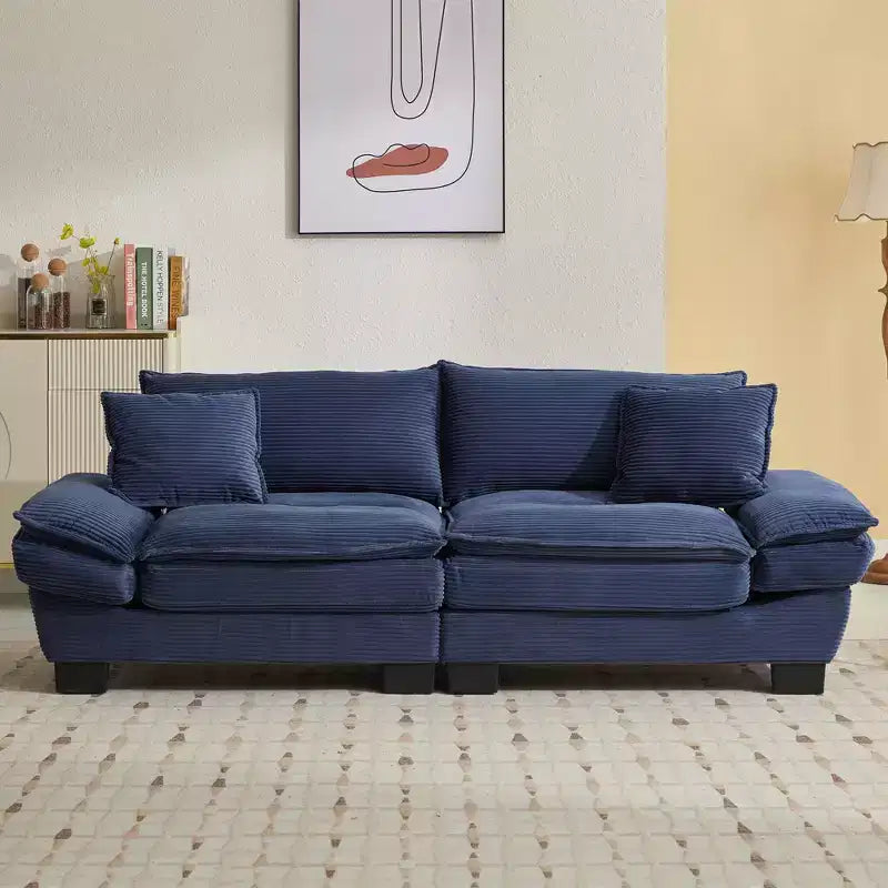 84" Corduroy Couch Loveseat Sofa with 2 Pillows for Living Room, Small Space, Office, Apartment