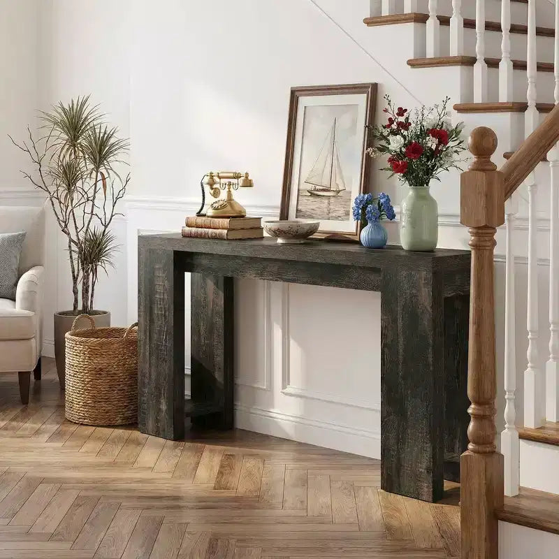 70.9" Farmhouse Entryway Wood Console Table, Rustic Sofa Table