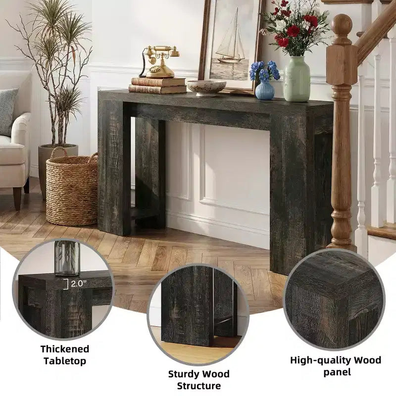 70.9" Farmhouse Entryway Wood Console Table, Rustic Sofa Table