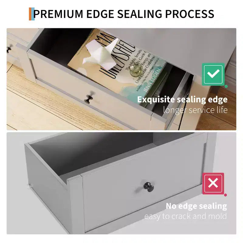 6 Drawer Dresser for Bedroom, Wood Storage Chest of Drawers for Living Room, Hallway, Entryway