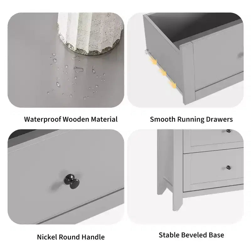 6 Drawer Dresser for Bedroom, Wood Storage Chest of Drawers for Living Room, Hallway, Entryway