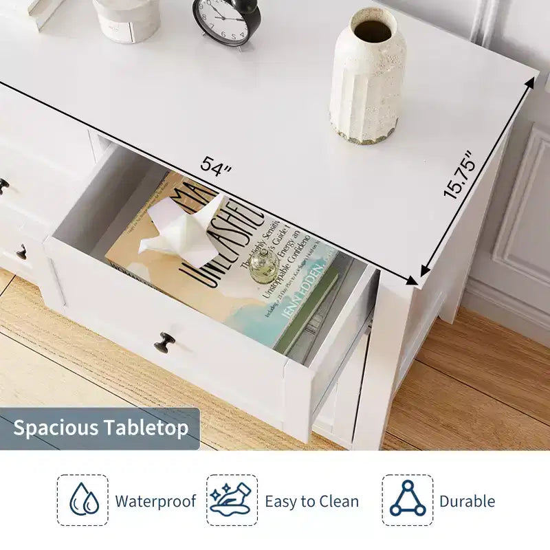 6 Drawer Dresser for Bedroom, Wood Storage Chest of Drawers for Living Room, Hallway, Entryway