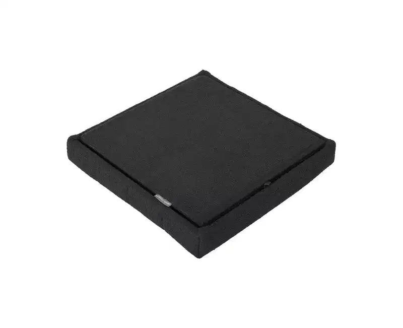 Black Boucle Channel Tufted Fabric Storage Ottoman
