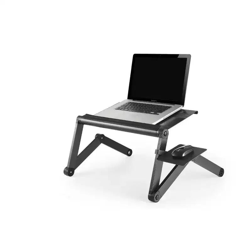 Adjustable Laptop Cooling Stand & Lap Desk, Aluminum, USB Ports, Black