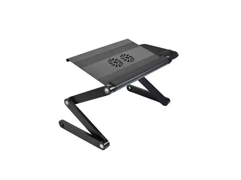 Adjustable Laptop Cooling Stand & Lap Desk, Aluminum, USB Ports, Black