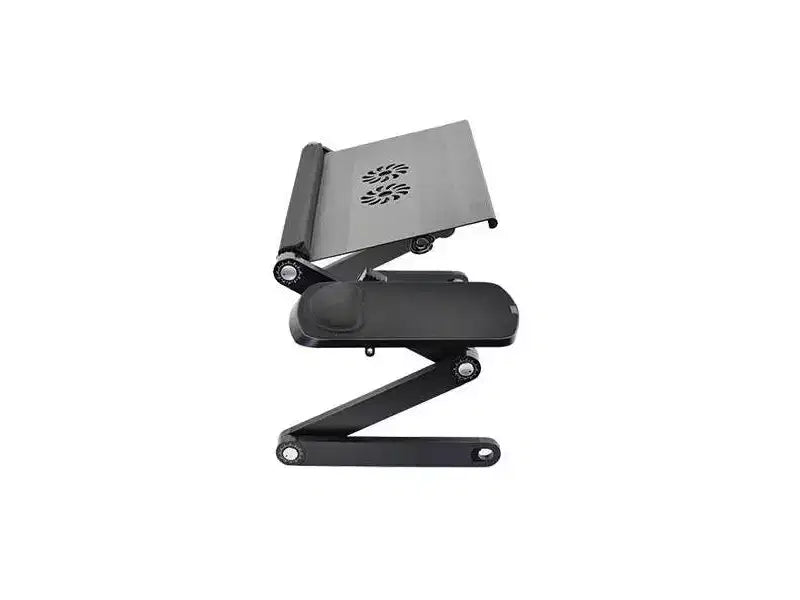 Adjustable Laptop Cooling Stand & Lap Desk, Aluminum, USB Ports, Black