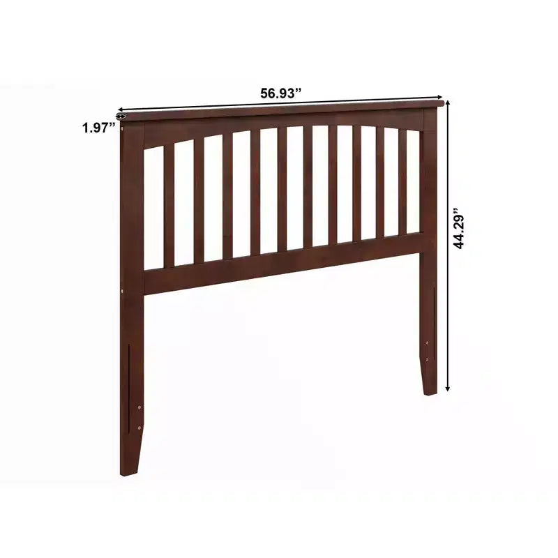 Full Mission Headboard, Wood Frame with Spindles, Satin Stained Finish
