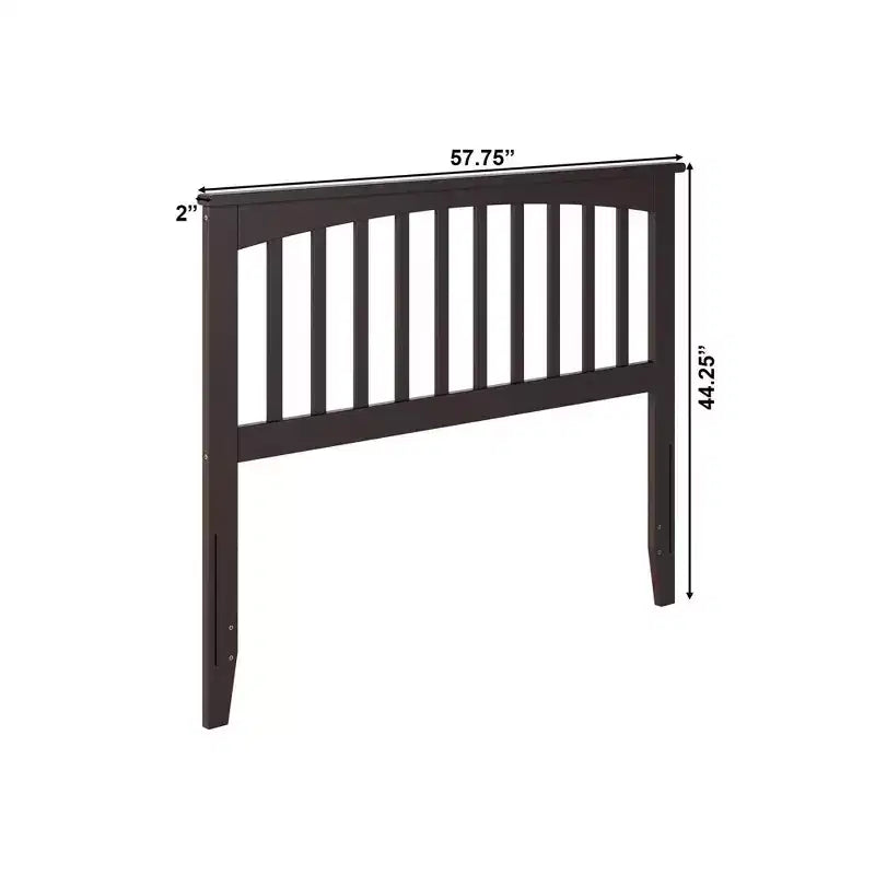 Full Mission Headboard, Wood Frame with Spindles, Satin Stained Finish