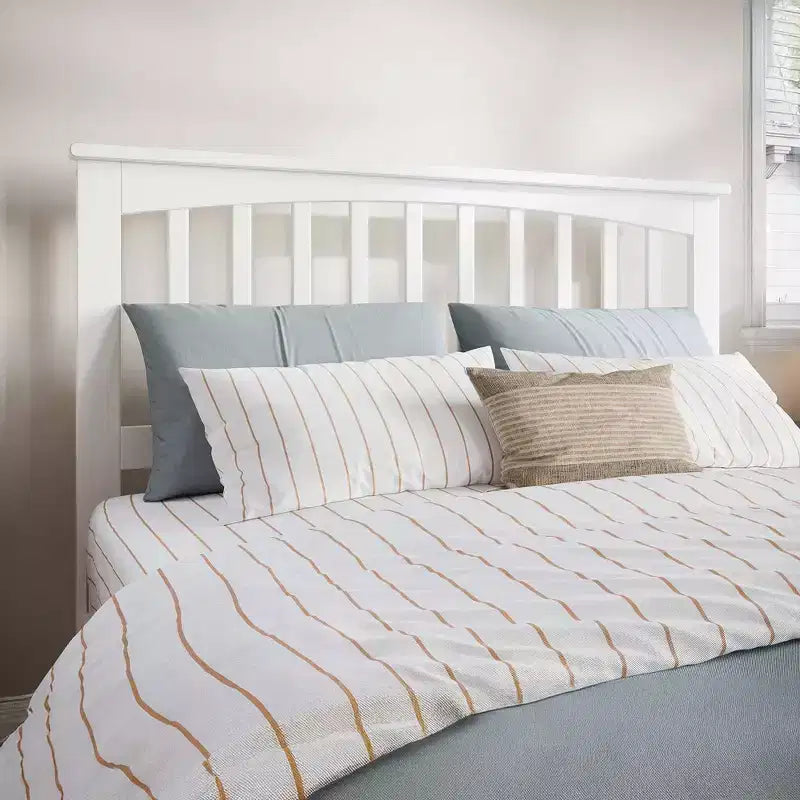 Full Mission Headboard, Wood Frame with Spindles, Satin Stained Finish