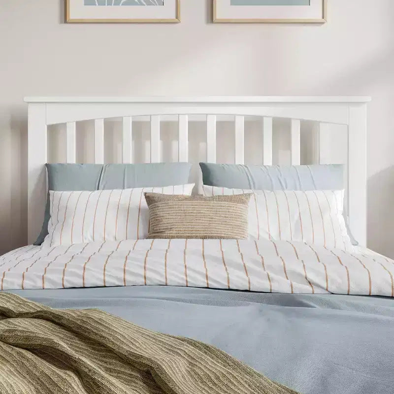 Full Mission Headboard, Wood Frame with Spindles, Satin Stained Finish