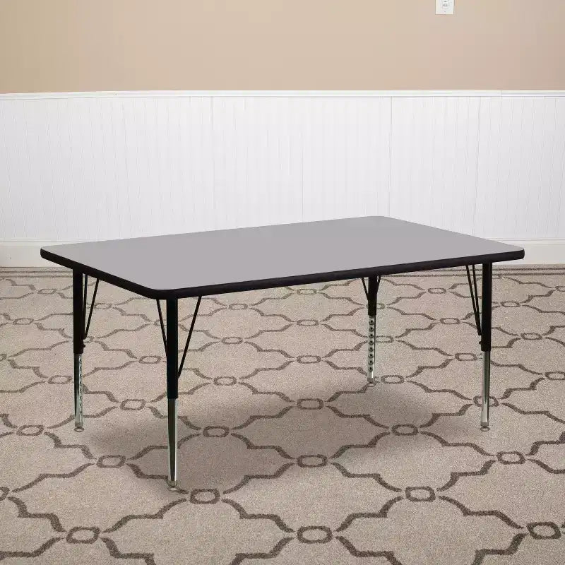 30"x72" Rectangular Thermal Laminate Activity Table, Height Adjustable Short Legs