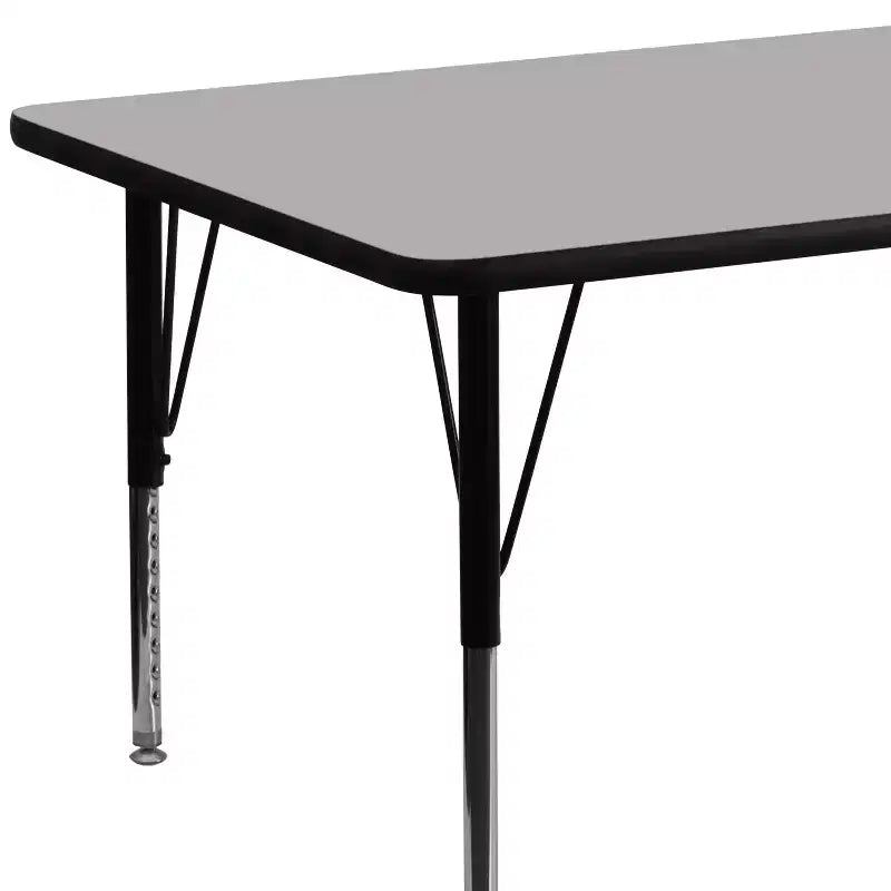 30"x72" Rectangular Thermal Laminate Activity Table, Height Adjustable Short Legs