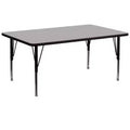 30"x72" Rectangular Thermal Laminate Activity Table, Height Adjustable Short Legs