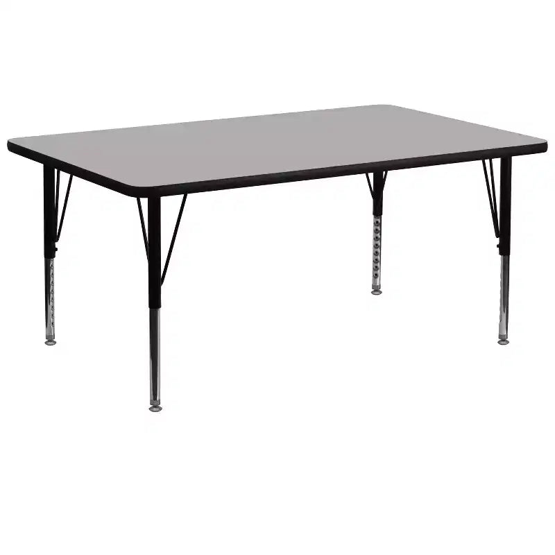 30"x72" Rectangular Thermal Laminate Activity Table, Height Adjustable Short Legs