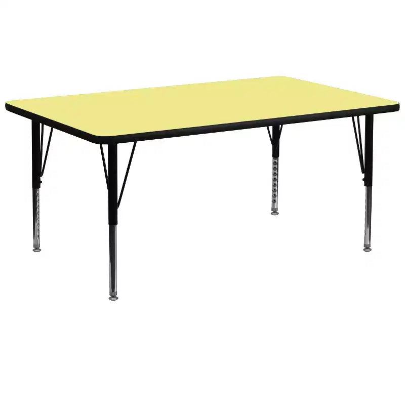 30"x72" Rectangular Thermal Laminate Activity Table, Height Adjustable Short Legs