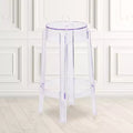 Tabouret de comptoir transparent de 25,75 po, en polycarbonate, empilable, sans dossier