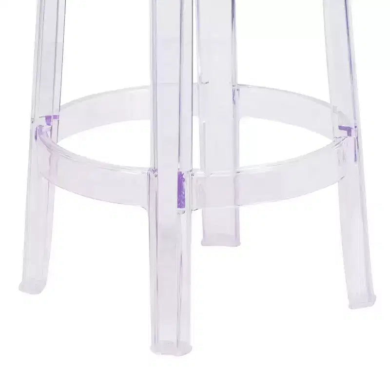 25.75" Transparent Counter Height Stool, Polycarbonate, Stackable, Backless