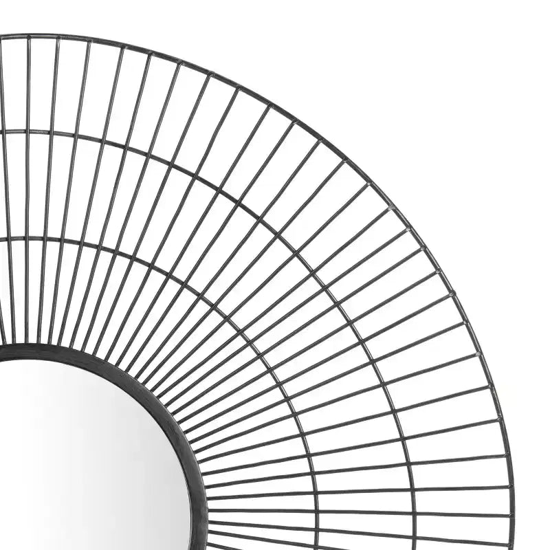 30"x30" Decorative Wall Mirror, Iron and MDF Frame, Black