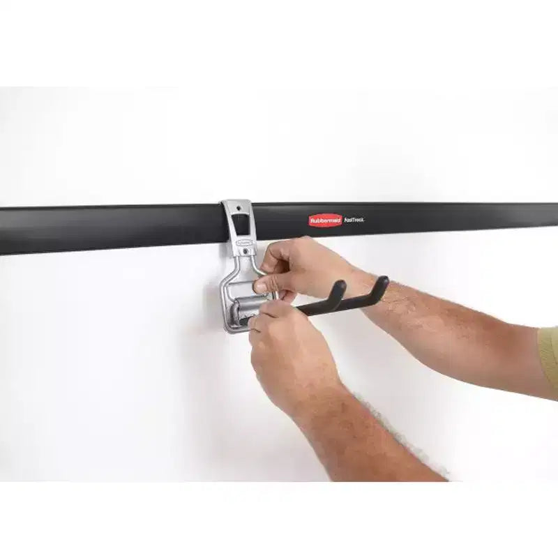48" Horizontal Wall Storage Rail & Hanging Garage Hook, 6-Pack
