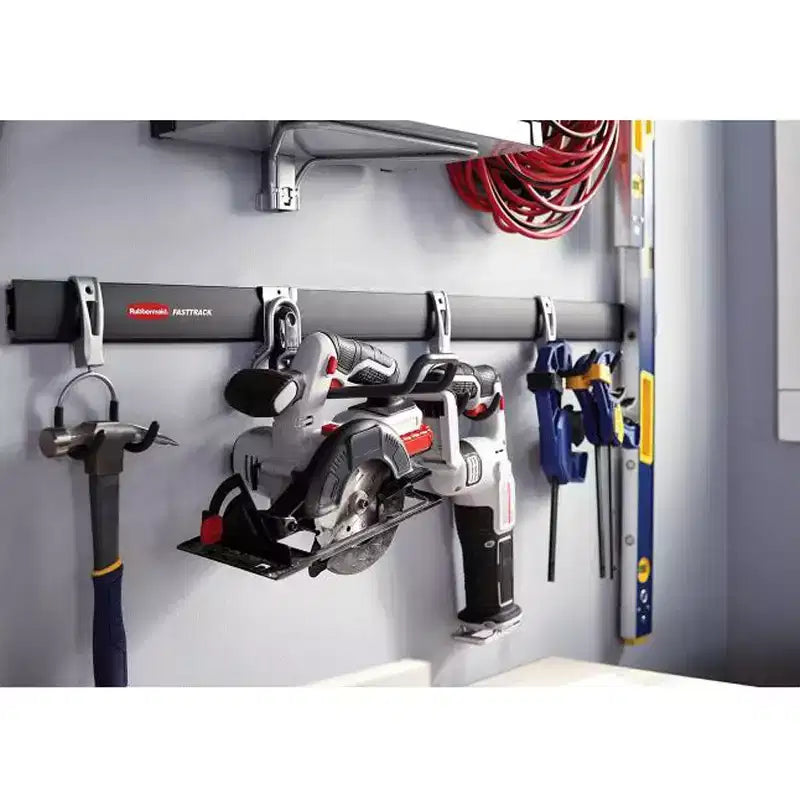 48" Horizontal Wall Storage Rail & Hanging Garage Hook, 6-Pack
