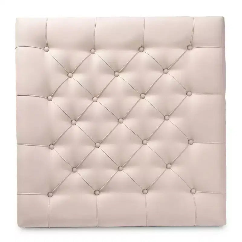 Linen Fabric Upholstered Wood Cocktail Ottoman