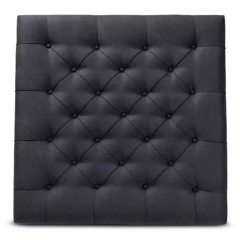 Linen Fabric Upholstered Wood Cocktail Ottoman